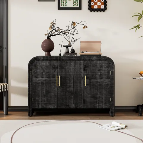 This retro minimalist sideboard has a different appearance than ordinary rectangular cabinets