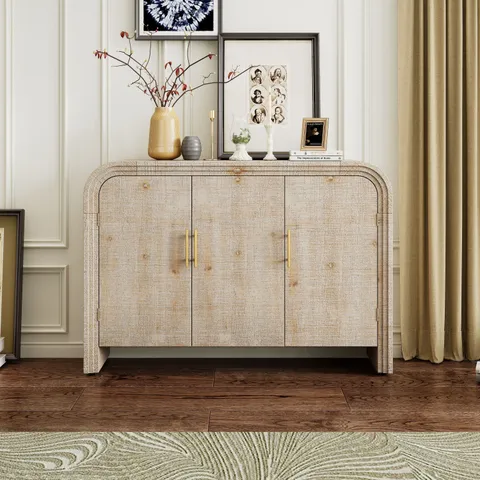 This retro minimalist sideboard has a different appearance than ordinary rectangular cabinets