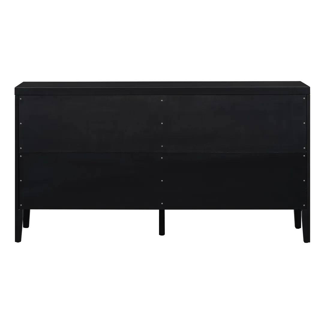 JIMSMAISON This retro sideboard has four doors with rounded lines on the doors to create a three-dimensional look, the country-style cabinet adds a warm atmosphere to your home, photo 9 of 14