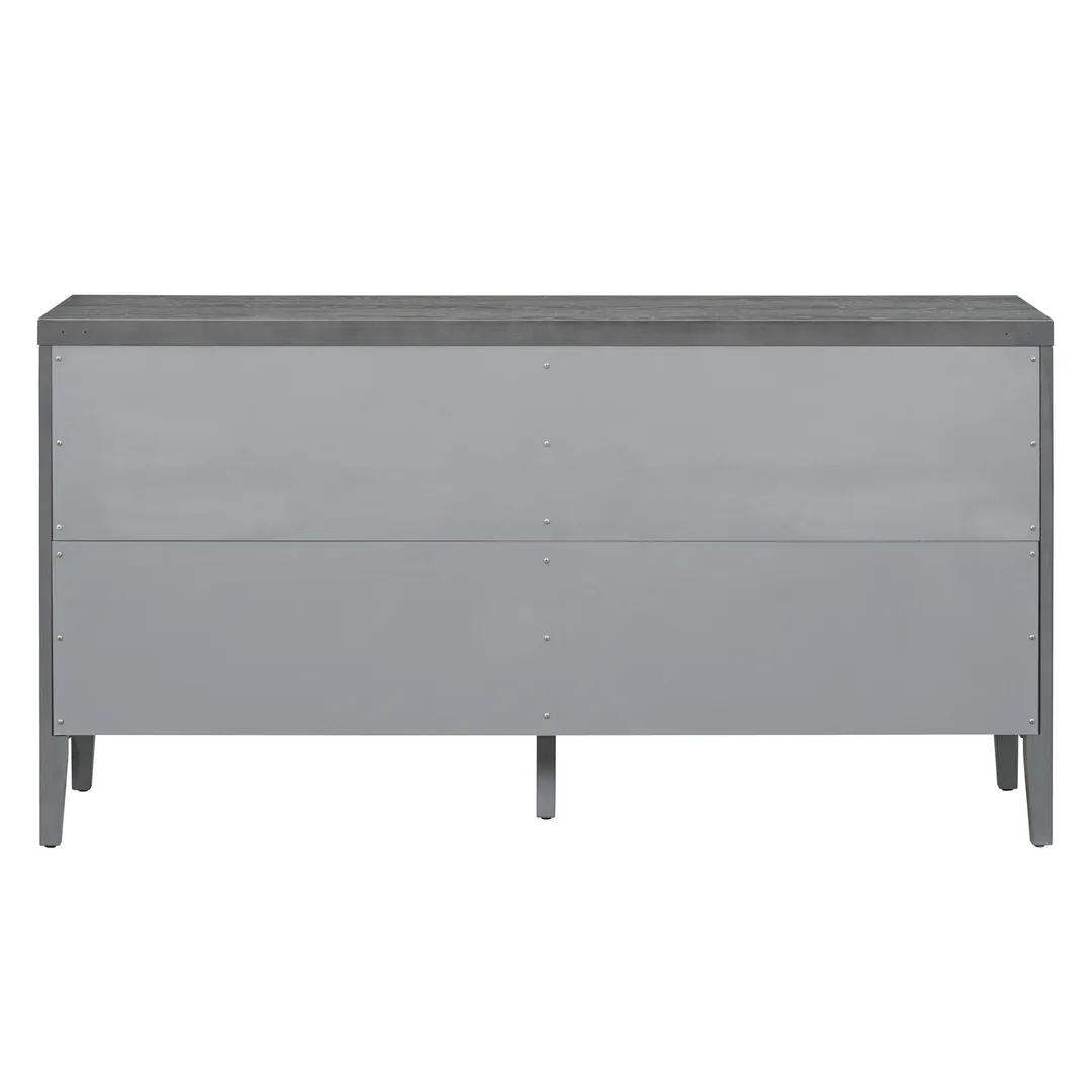 JIMSMAISON This retro sideboard has four doors with rounded lines on the doors to create a three-dimensional look, the country-style cabinet adds a warm atmosphere to your home, photo 3 of 13