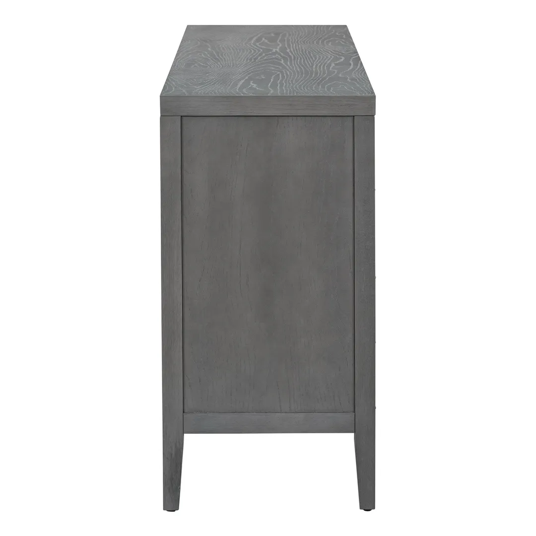 JIMSMAISON This retro sideboard has four doors with rounded lines on the doors to create a three-dimensional look, the country-style cabinet adds a warm atmosphere to your home, photo 7 of 13
