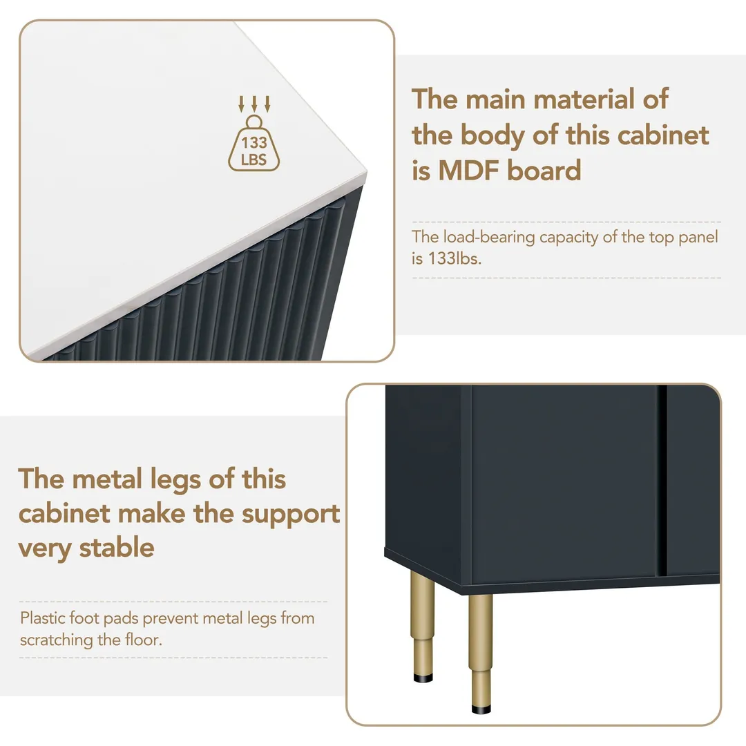 JIMSMAISON The amber-yellow glass doors and marble sticker tabletop are elegant and understated, and the gold metal legs reflect the texture, the design of this cabinet combines the features of modern simplicity and light luxury, photo 11 of 13