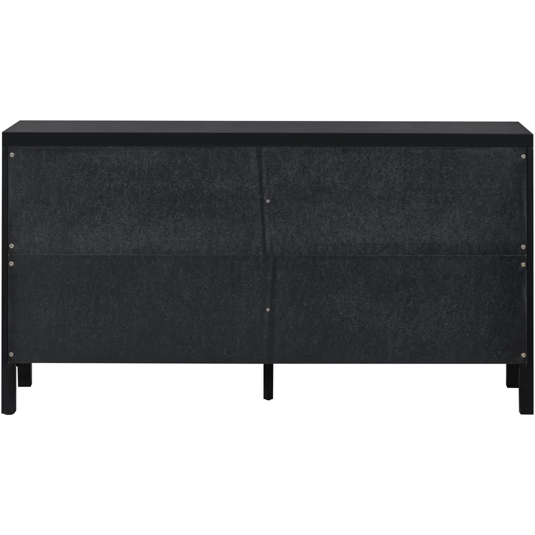 JIMSMAISON The 4-door cabinet with special-shape artificial rattan door panels, convenient metal handles, and a straight-line frame, is an ideal choice for any room in your home, photo 10 of 14