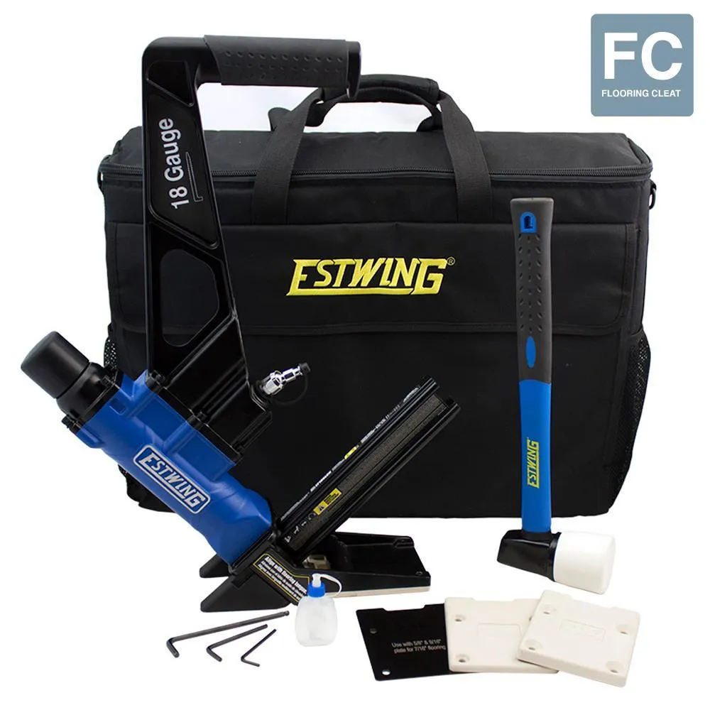 Estwing Pneumatic 18-Gauge L-Cleat Flooring Nailer with Fiberglass Mallet and Padded Bag, photo 9 of 9