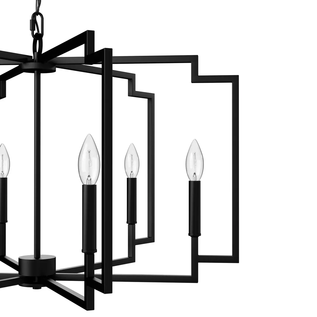 Hunter Zoanne 6-Light Matte Black Modern/Contemporary Cage Chandelier, photo 6 of 7