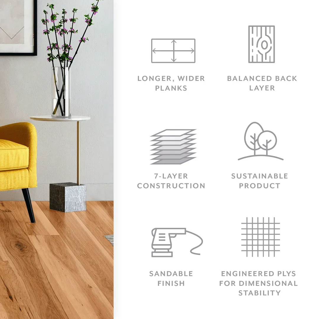 Element Flooring Tanglewood Thistle Hickory 9/16-in T x 8-33/50-in W Water Resistant Wirebrushed Engineered Hardwood Flooring ( 31.25-sq ft / Carton ), photo 4 of 10