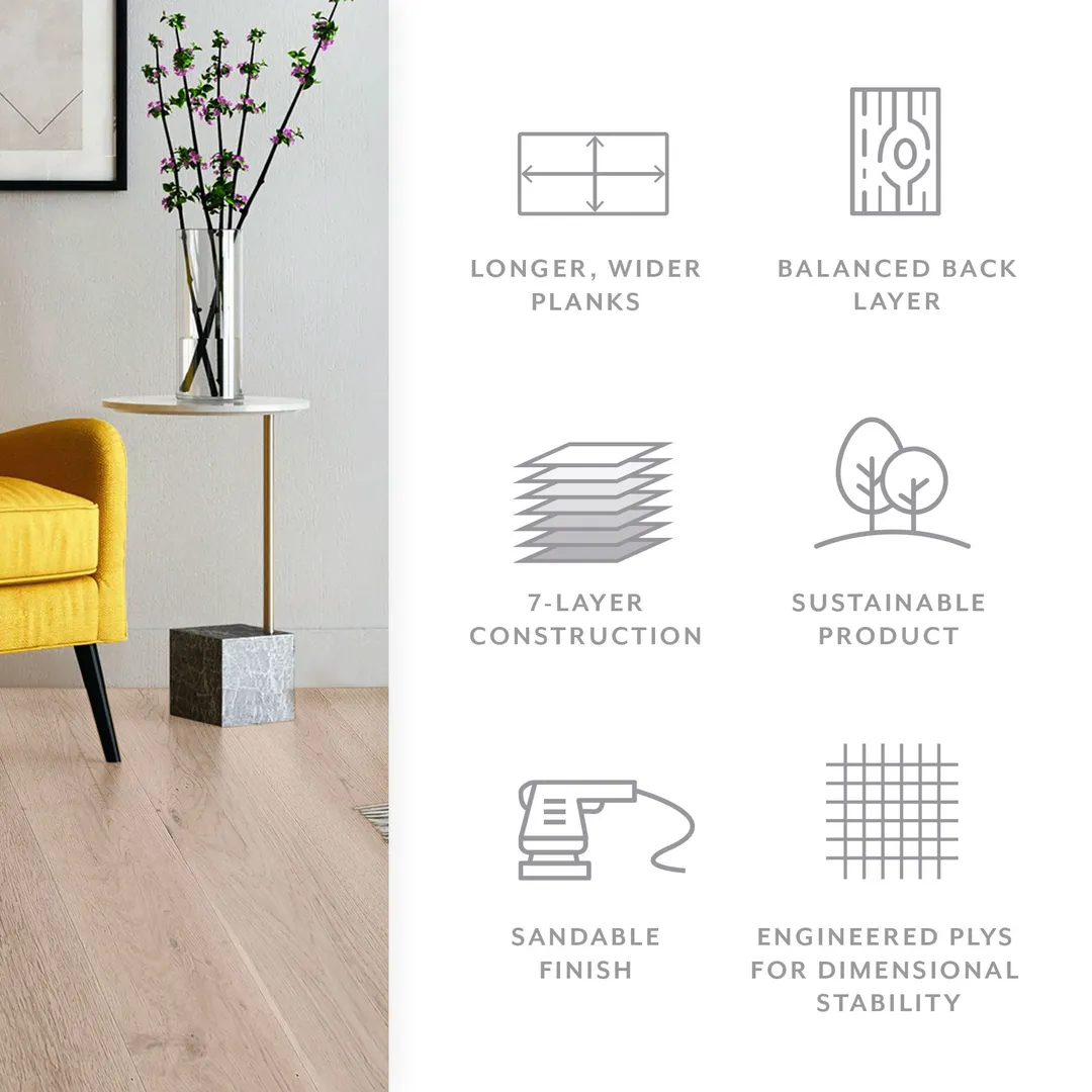 Element Flooring Tanglewood Chakra Hickory 9/16-in T x 8-33/50-in W Water Resistant Wirebrushed Engineered Hardwood Flooring ( 31.25-sq ft / Carton ), photo 4 of 14