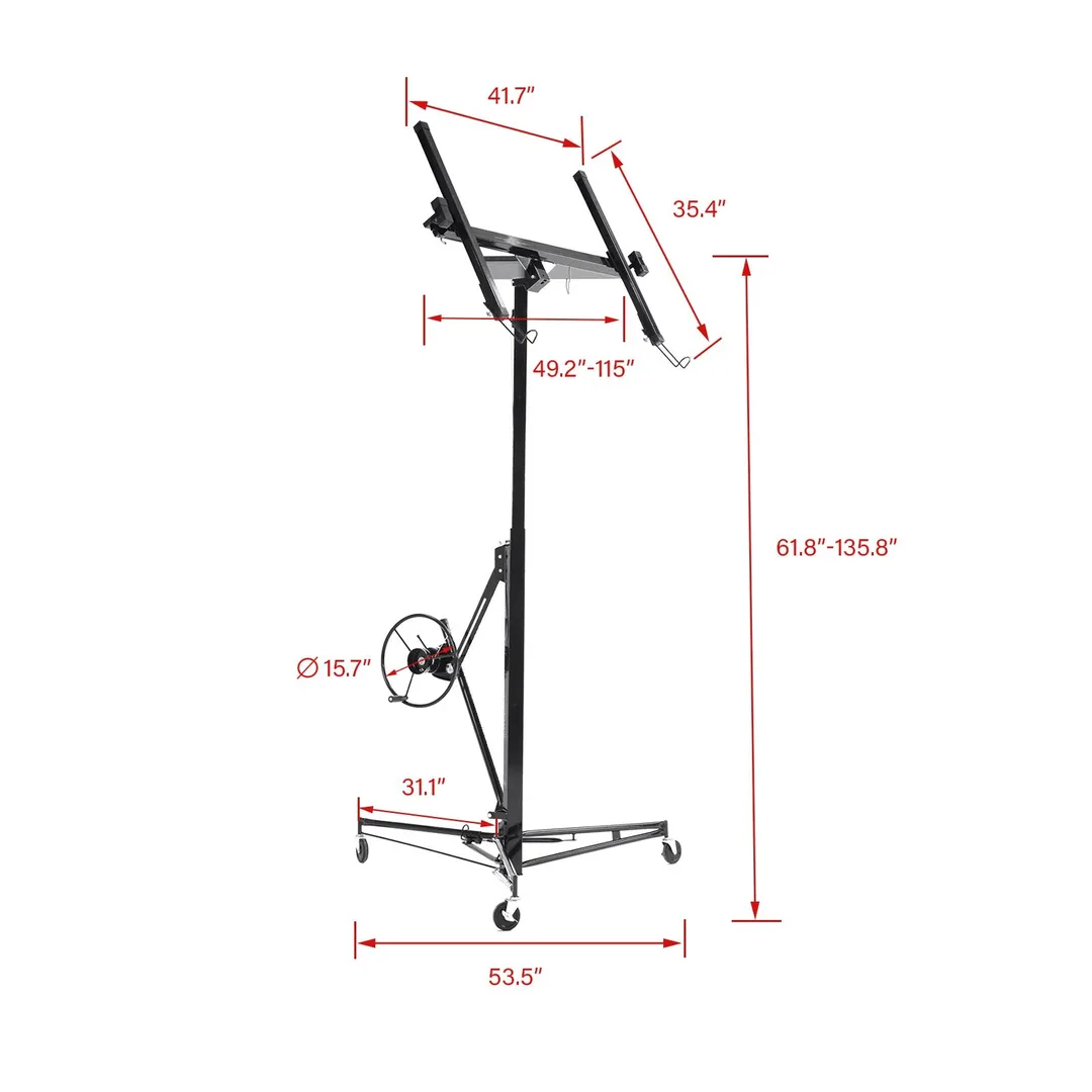 Maocao Hoom 11ft Black Drywall Lift 11-ft H x 53.5-in L x 53.5-in W Steel Drywall Lift, photo 4 of 8