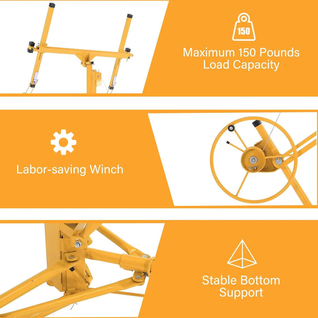 Maocao Hoom 11ft Yellow Drywall Lift 11-ft H x 53.5-in L x 53.5-in W Steel Drywall Lift, photo 8 of 9
