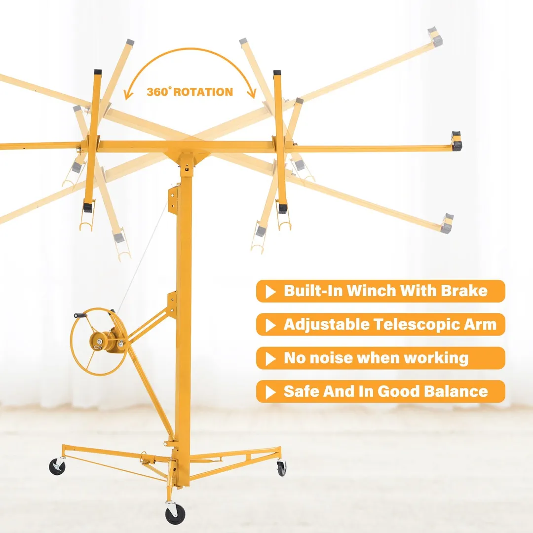 Maocao Hoom 11ft Yellow Drywall Lift 11-ft H x 53.5-in L x 53.5-in W Steel Drywall Lift, photo 7 of 9