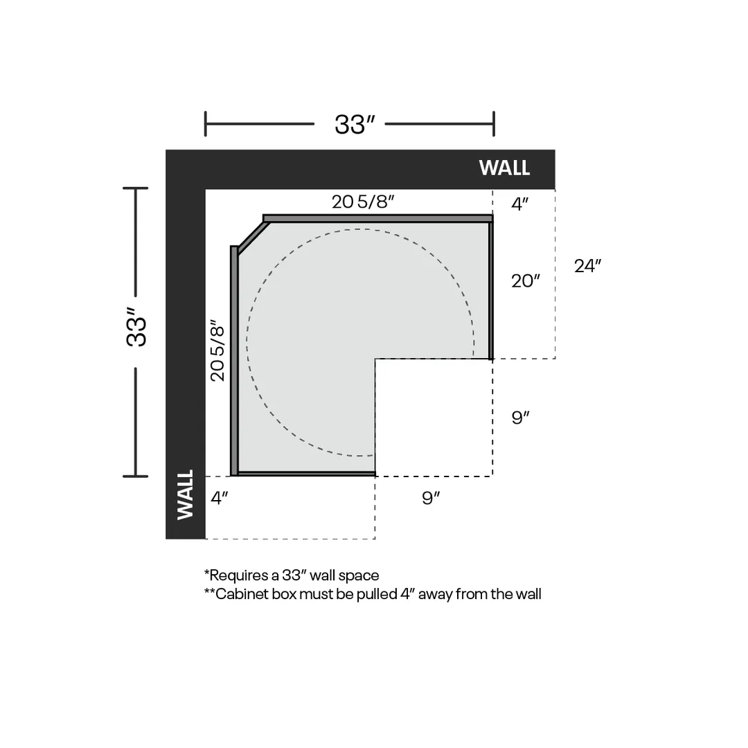 RELIABILT Parkstone 29-in W x 34.5-in H x 21-in D White Lazy Susan Corner Base Fully Assembled Plywood Cabinet (Shaker Style), photo 3 of 3