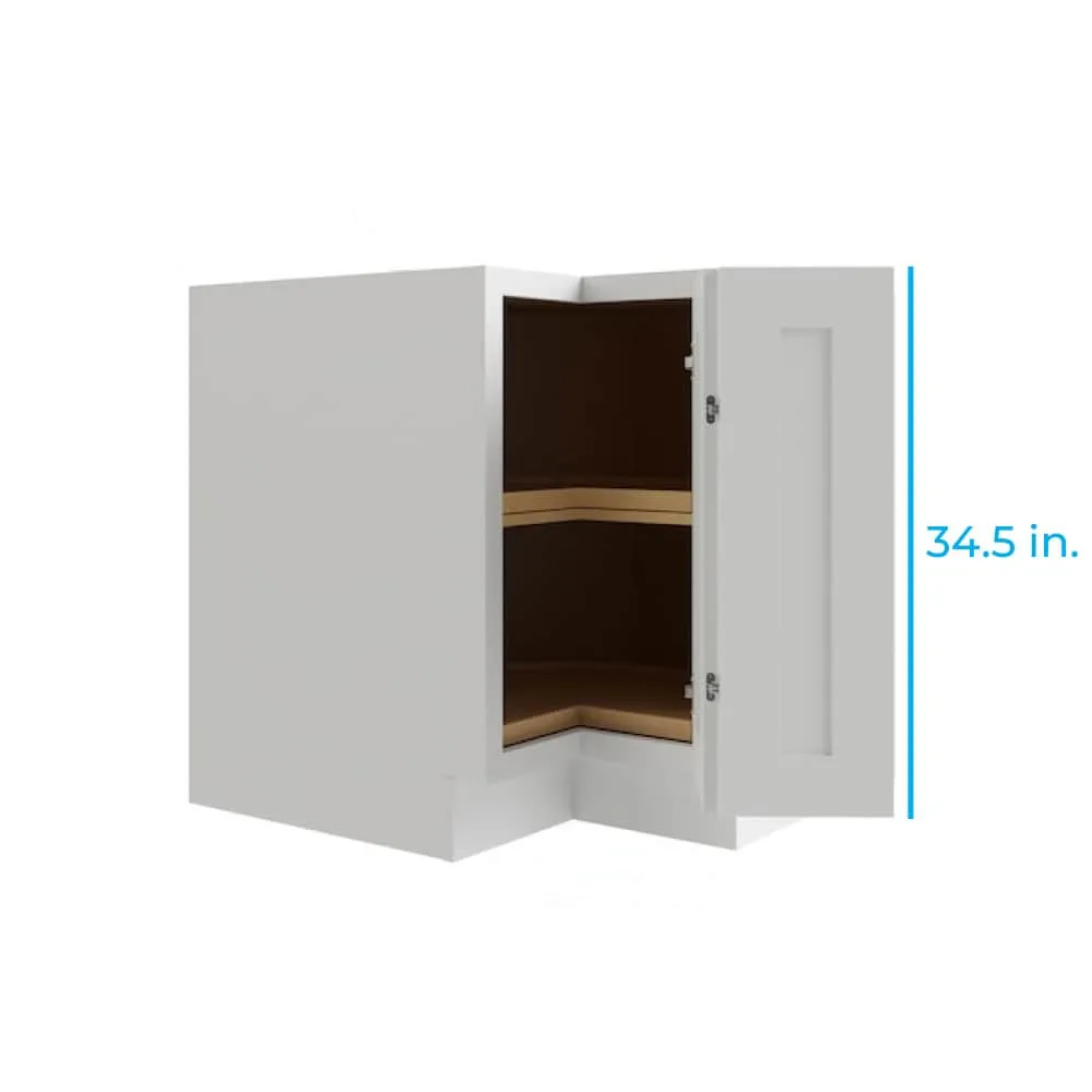RELIABILT Parkstone 29-in W x 34.5-in H x 21-in D White Lazy Susan Corner Base Fully Assembled Plywood Cabinet (Shaker Style), photo 2 of 3