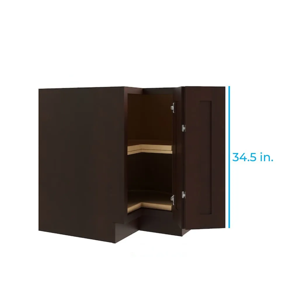 RELIABILT Parkstone 32-in W x 34.5-in H x 24-in D Espresso Lazy Susan Corner Base Fully Assembled Plywood Cabinet (Shaker Style), photo 2 of 8