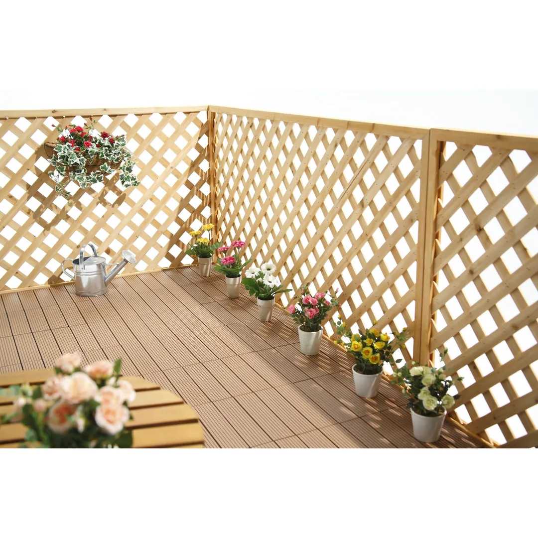 Courtyard Casual 12-in x 12-in 9-Pack Brown Prefinished Composite Deck Tile, photo 7 of 8