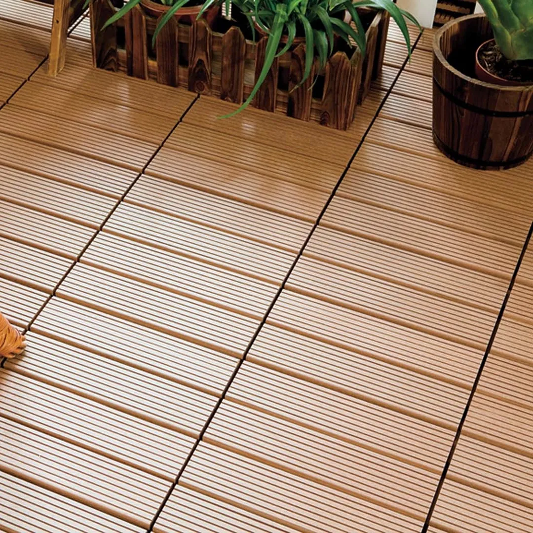Courtyard Casual 12-in x 12-in 9-Pack Brown Prefinished Composite Deck Tile, photo 5 of 8