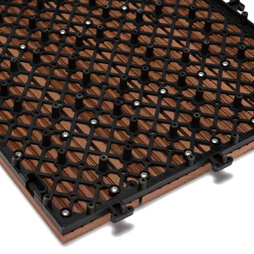 Courtyard Casual 12-in x 12-in 9-Pack Brown Prefinished Composite Deck Tile, photo 6 of 8