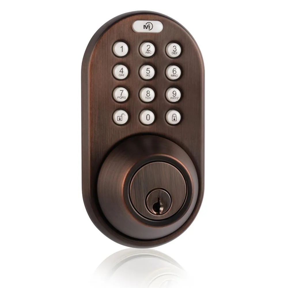 Satin Nickel Single Cylinder Electronic Touch Pad Deadbolt with Back-Lit Keypad, photo 9 of 11