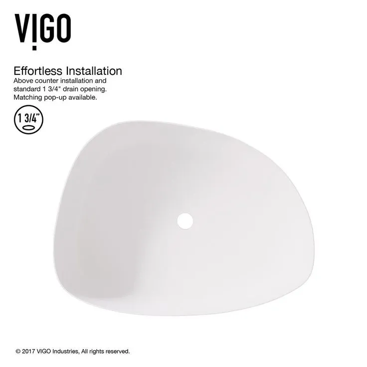 VIGO Peony Handmade Matte Stone Novelty/Specialty Vessel Bathroom Sink in Matte White, photo 2 of 10