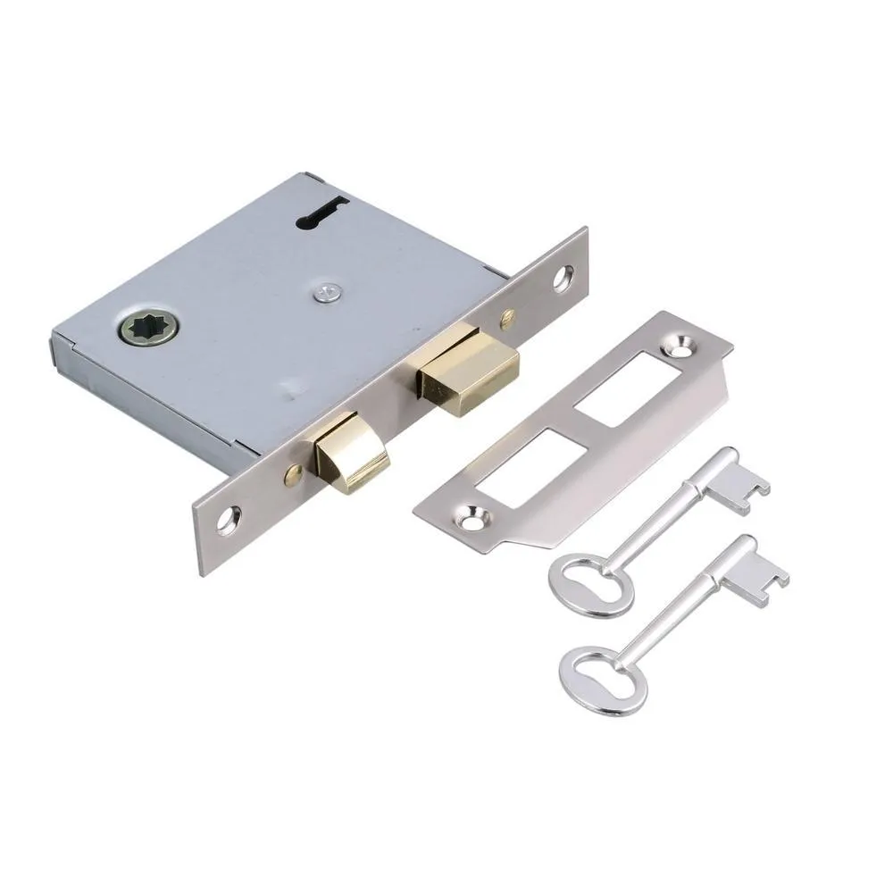 Steel, Stain Nickel with Glass Knob, Interior Door Lock, photo 3 of 7
