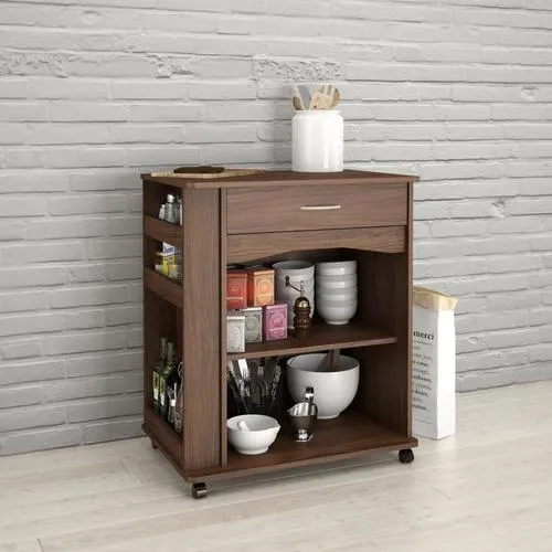 Nexera Brown Composite Base with Wood Laminate Top Kitchen Cart (19.75-in x 29.75-in x 35-in), photo 2 of 2