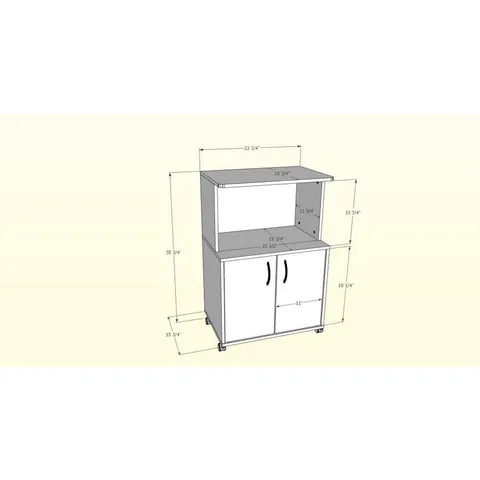 Brown Composite Base with Wood Laminate Top Microwave Cart