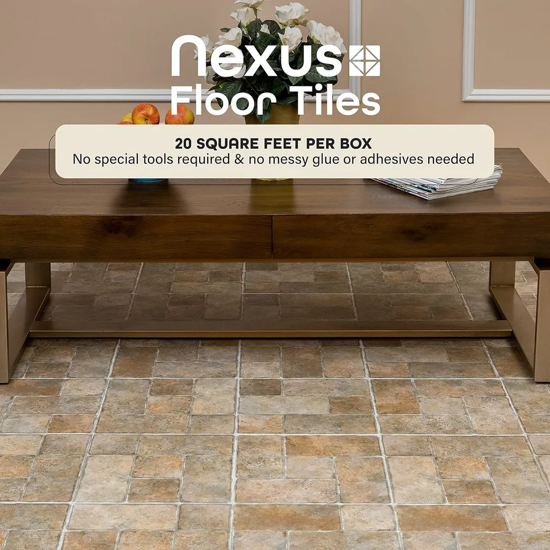Achim Nexus Quartose Granite 12-in x 12-in Peel-and-Stick Vinyl Tile Flooring, 20-sq ft Carton, photo 3 of 8