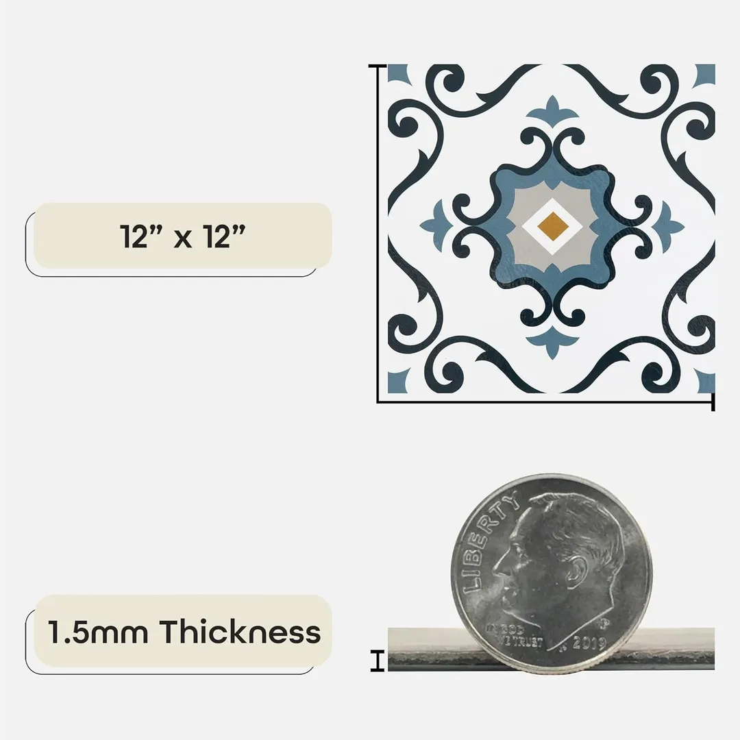 Achim Slate 0.07-mil x 12-in W Peel and Stick Stone look Vinyl Tile Flooring ( 10-sq ft Carton ), photo 7 of 9