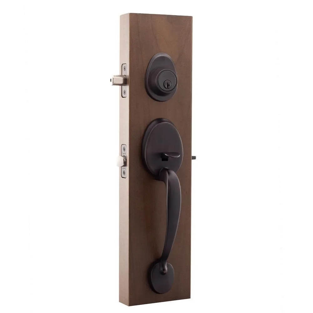 Mid Century Modern Tuscan Bronze Door Handleset with Contemporary Lever Trim, photo 2 of 5
