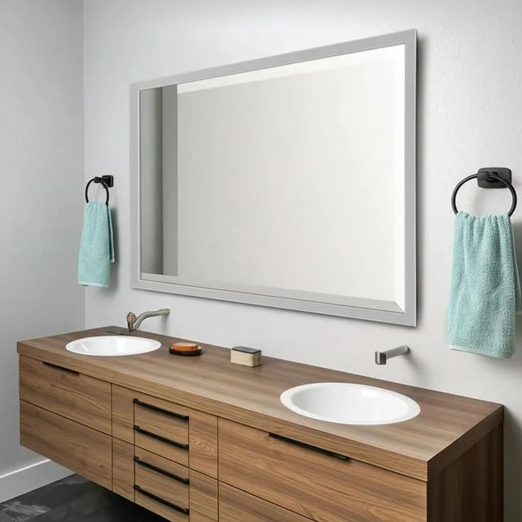 Home Decorators Collection Fog-Free Wall Mirror, Two-Tone Pewter, 23x29, photo 2 of 2