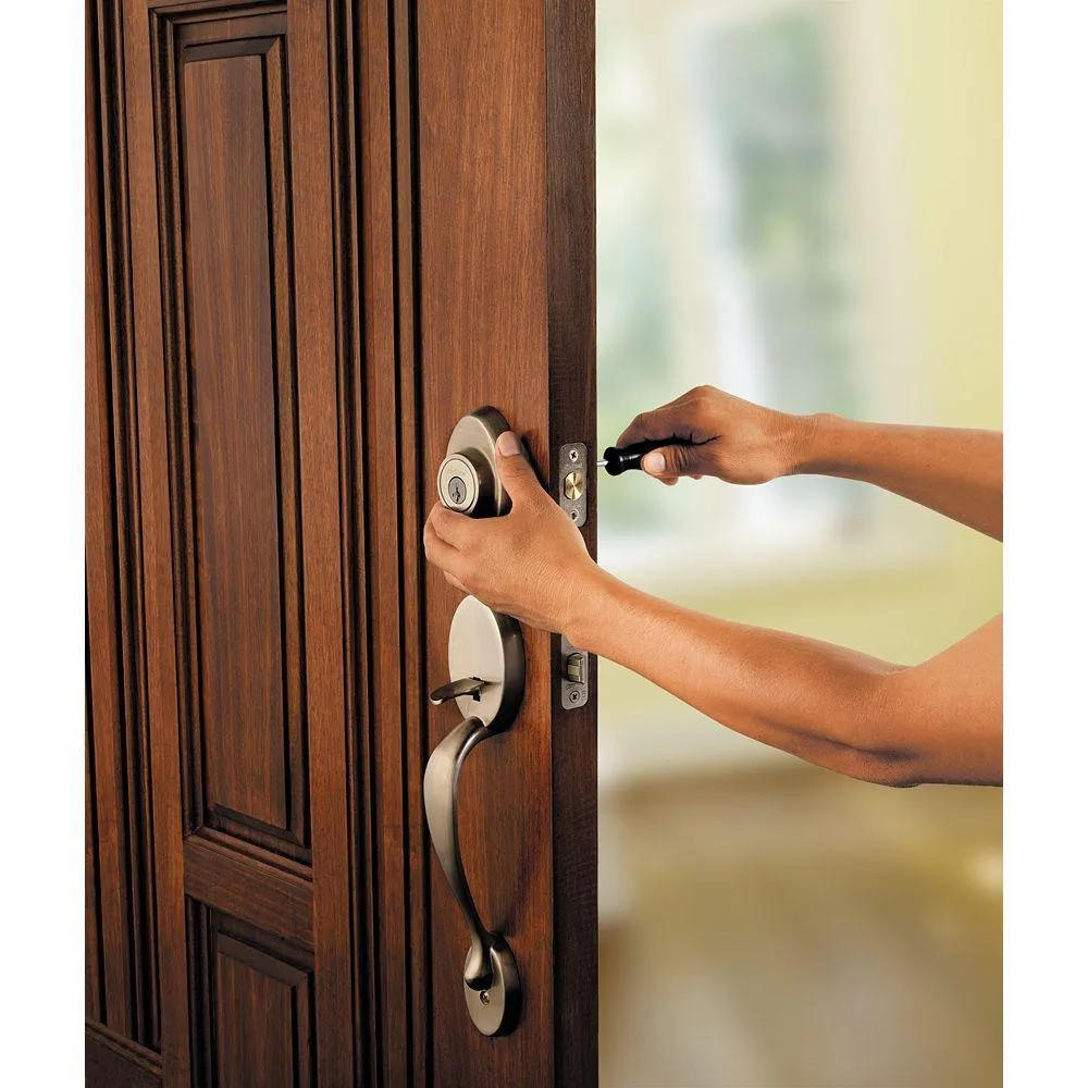 Chelsea Satin Nickel Single Cylinder Door Handleset with Juno Door Knob Featuring SmartKey Security, photo 2 of 7