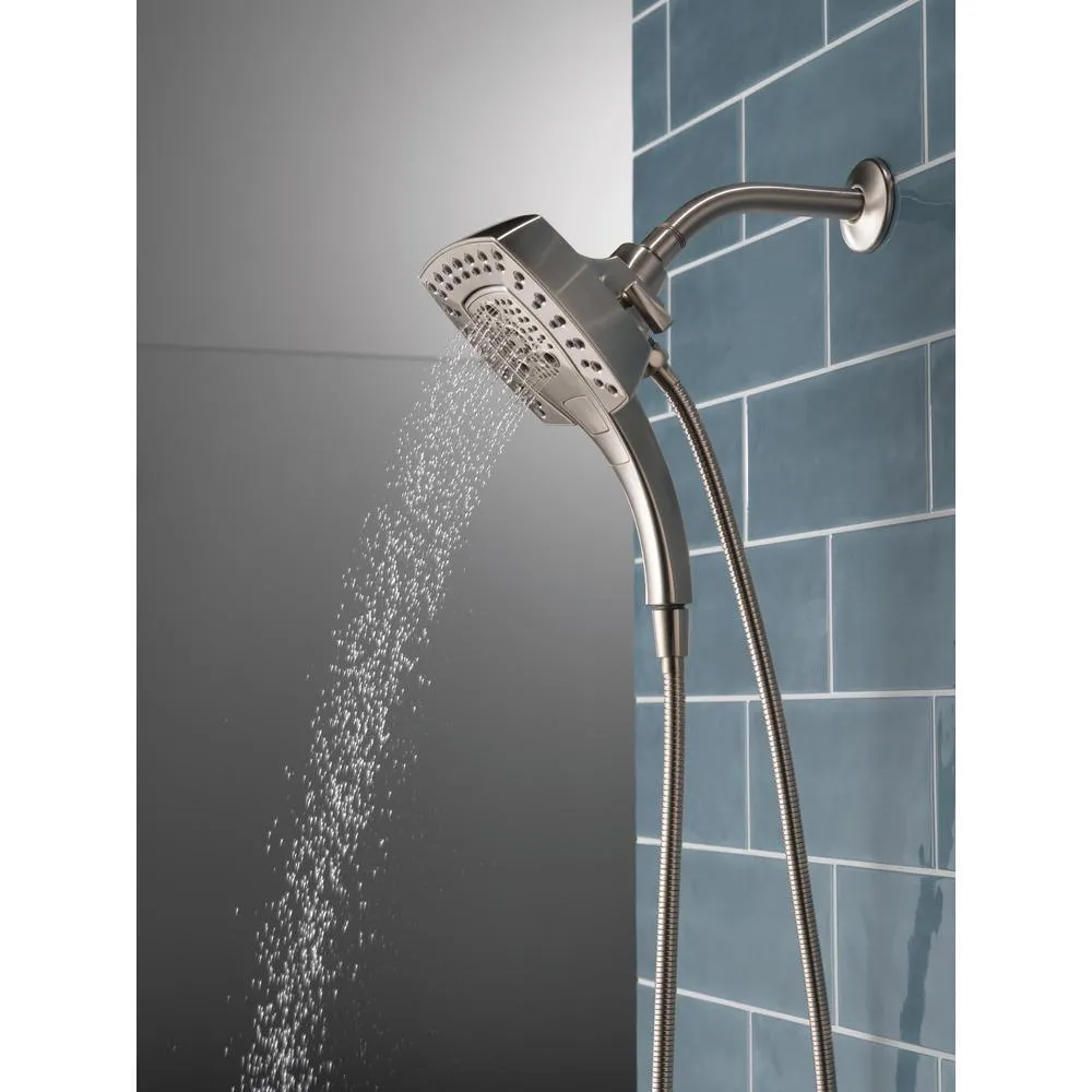 In2ition Two-in-One 5-Spray 5.8 in. Dual Wall Mount Fixed and Handheld Shower Head in Stainless, photo 6 of 17
