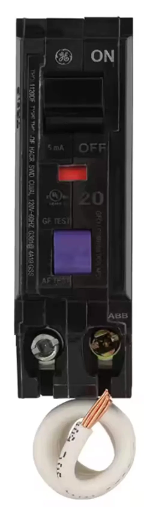 GE 20A Dual-Function AFCI/GFCI Breaker, 1-Pole