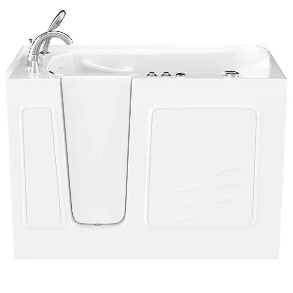 Universal Tubs HD Series 53 in. Left-Drain Quick-Fill Walk-In Whirlpool Bath Tub with Powered Fast Drain, White, photo 14 of 23