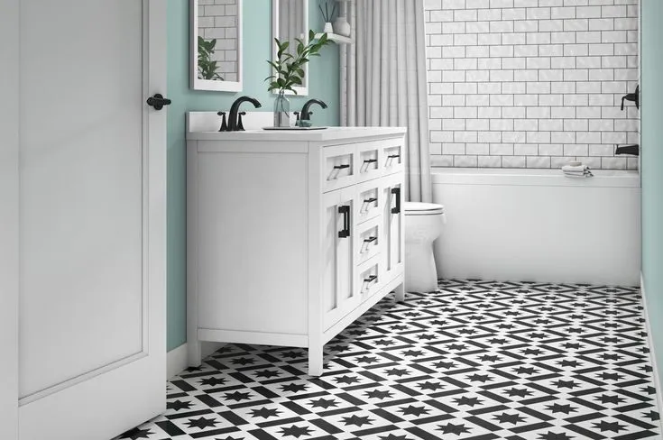 Style Selections Kingston Deco 3-mil x 12-in W x 12-in L Water Resistant Peel and Stick Luxury Vinyl Tile Flooring, photo 3 of 8