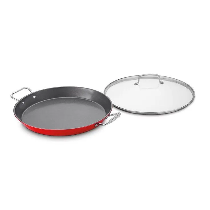 Cuisinart 15 in. Stainless Steel Nonstick Grill Pan in Red with Glass Lid, photo 3 of 4