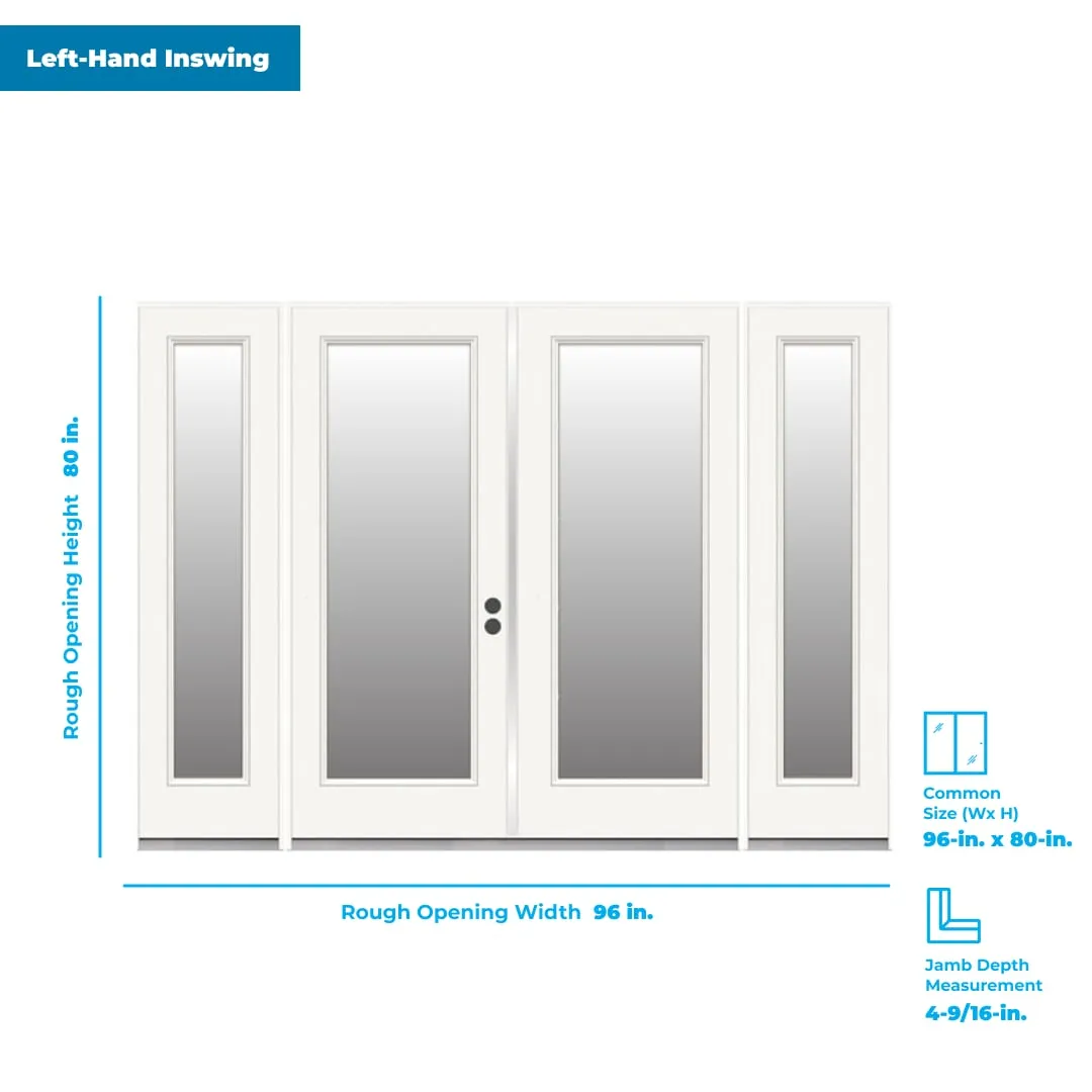 RELIABILT 96-in x 80-in Steel French Dual-pane Left-hand inswing, photo 3 of 6