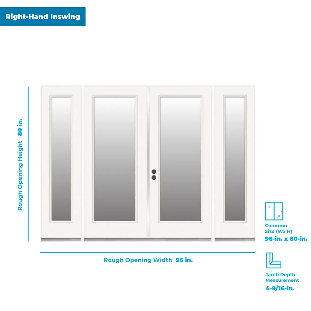 RELIABILT 96-in x 80-in Steel French Dual-pane Right-hand inswing, photo 3 of 6