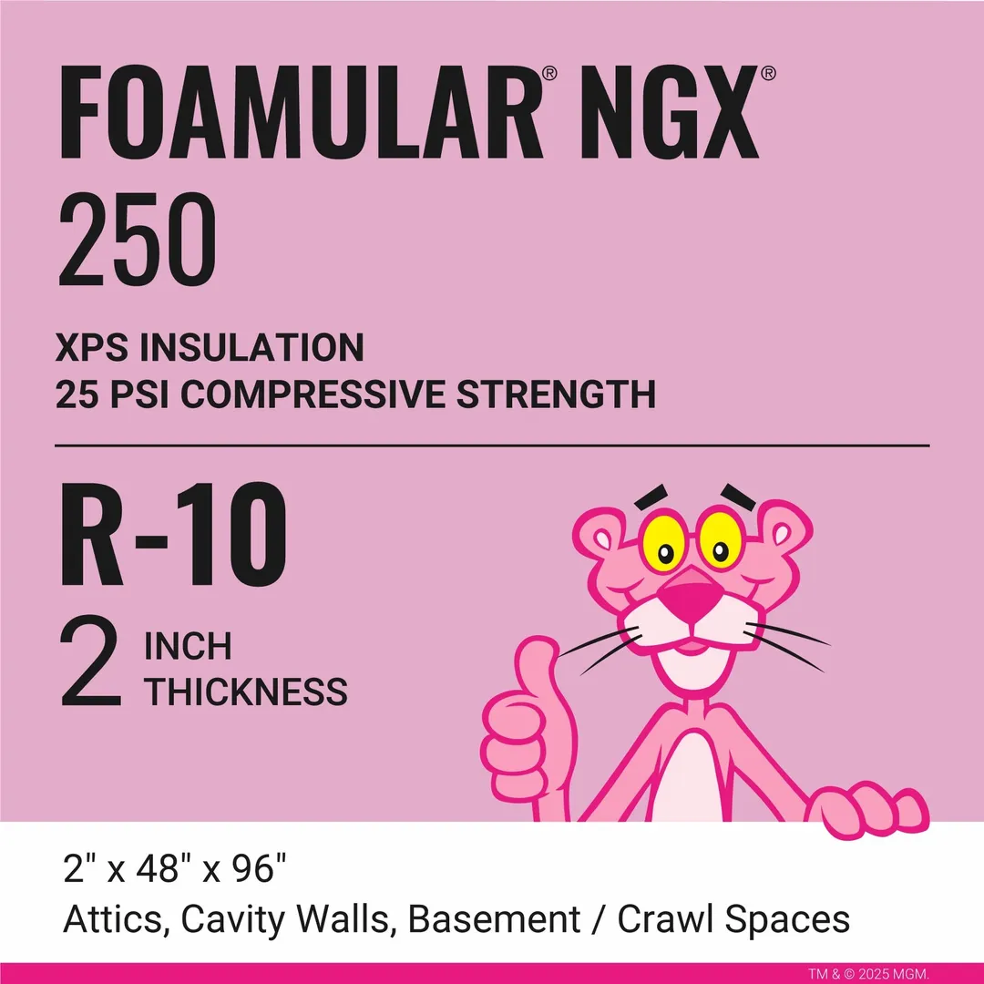 Owens Corning FOAMULAR 250 R-10 XPS Foam Board Insulation, 2 in. x 4 ft. x 8 ft, Tongue & Groove Edge, 25 PSI, photo 3 of 8