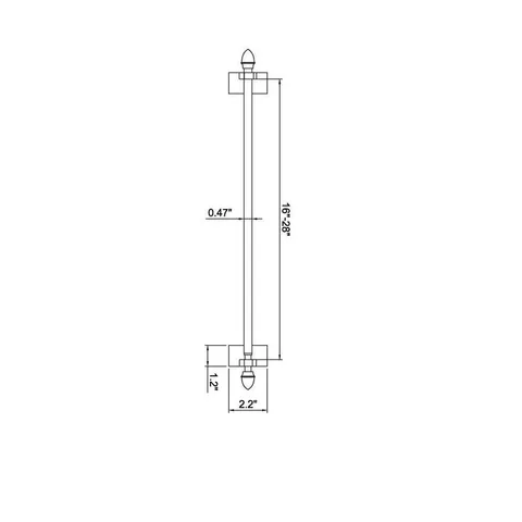 16-in to 28-in Silver Steel Magnetic Curtain Rod with Finials