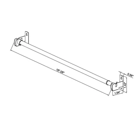 48-in to 84-in White Steel Wide-Pocket Single Curtain Rod