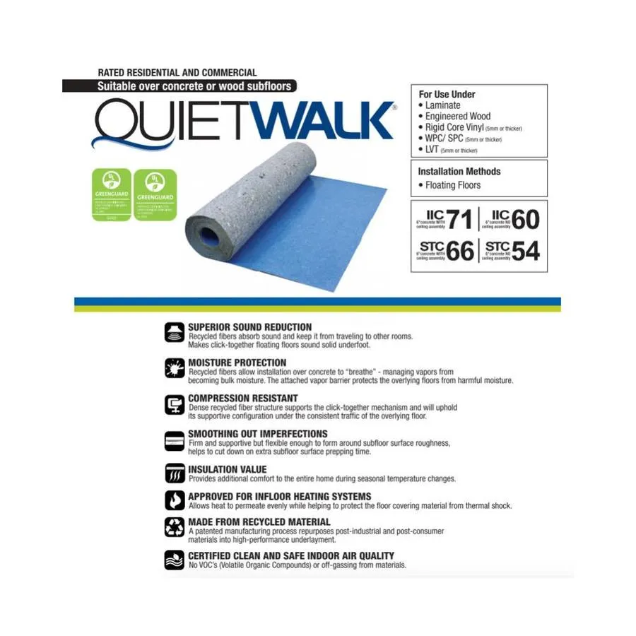 QuietWalk Sound Absorption and Vapor Barrier 360-sq ft Premium 3 mm Flooring Underlayment, photo 2 of 8