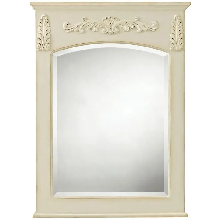 26 in. W x 35 in. H Framed Rectangular Bathroom Vanity Mirror in Antique Cherry, photo 3 of 4