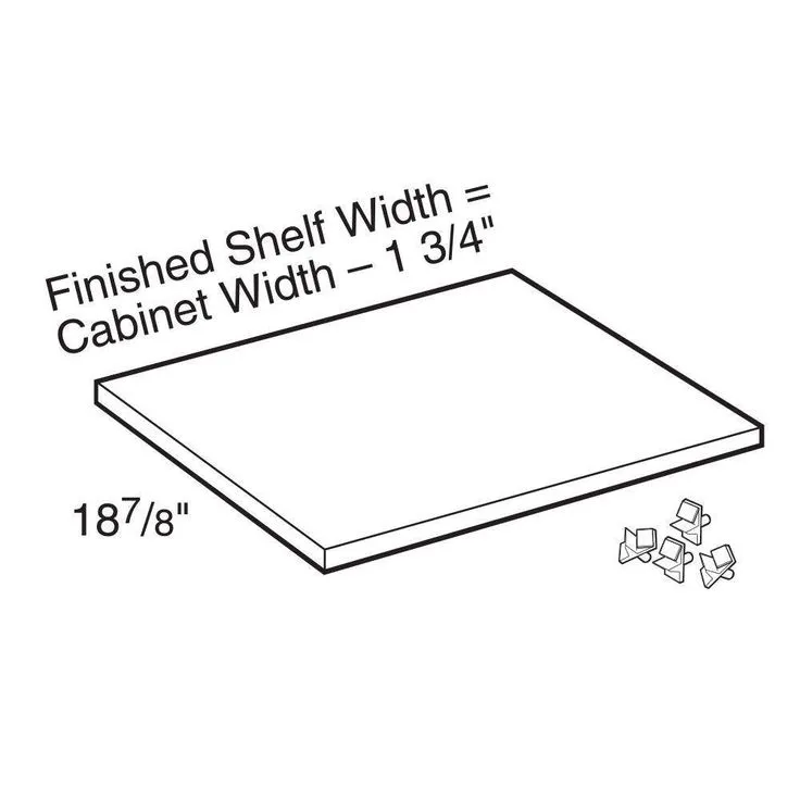 22.25x0.75x19 in. Shelf Kit for 24x21 in. Vanity Cabinet in Light Wood Grain, photo 3 of 3