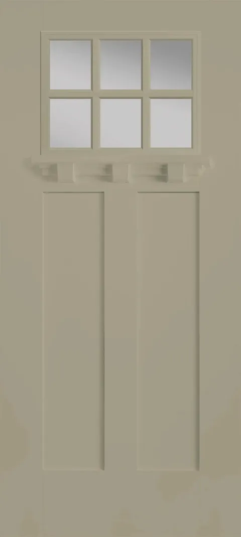 Fiberglass Craftsman Prehung Front Door, Sage, 36 × 80 in