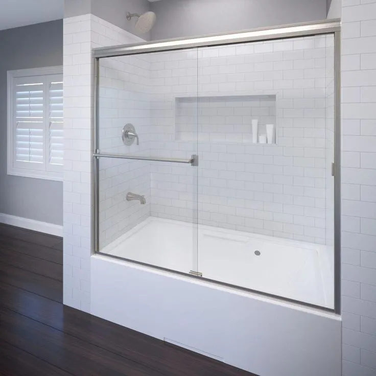 Classic 60 in. x 57 in. Clear Semi-Frameless Sliding Tub Door in Oil Rubbed Bronze, photo 8 of 11