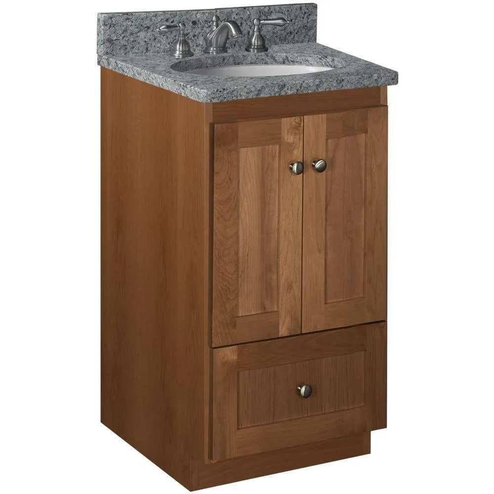 Shaker 42 in. W x 21 in. D x 34.5 in. H Vanity Cabinet Only in Natural Alder, photo 37 of 47