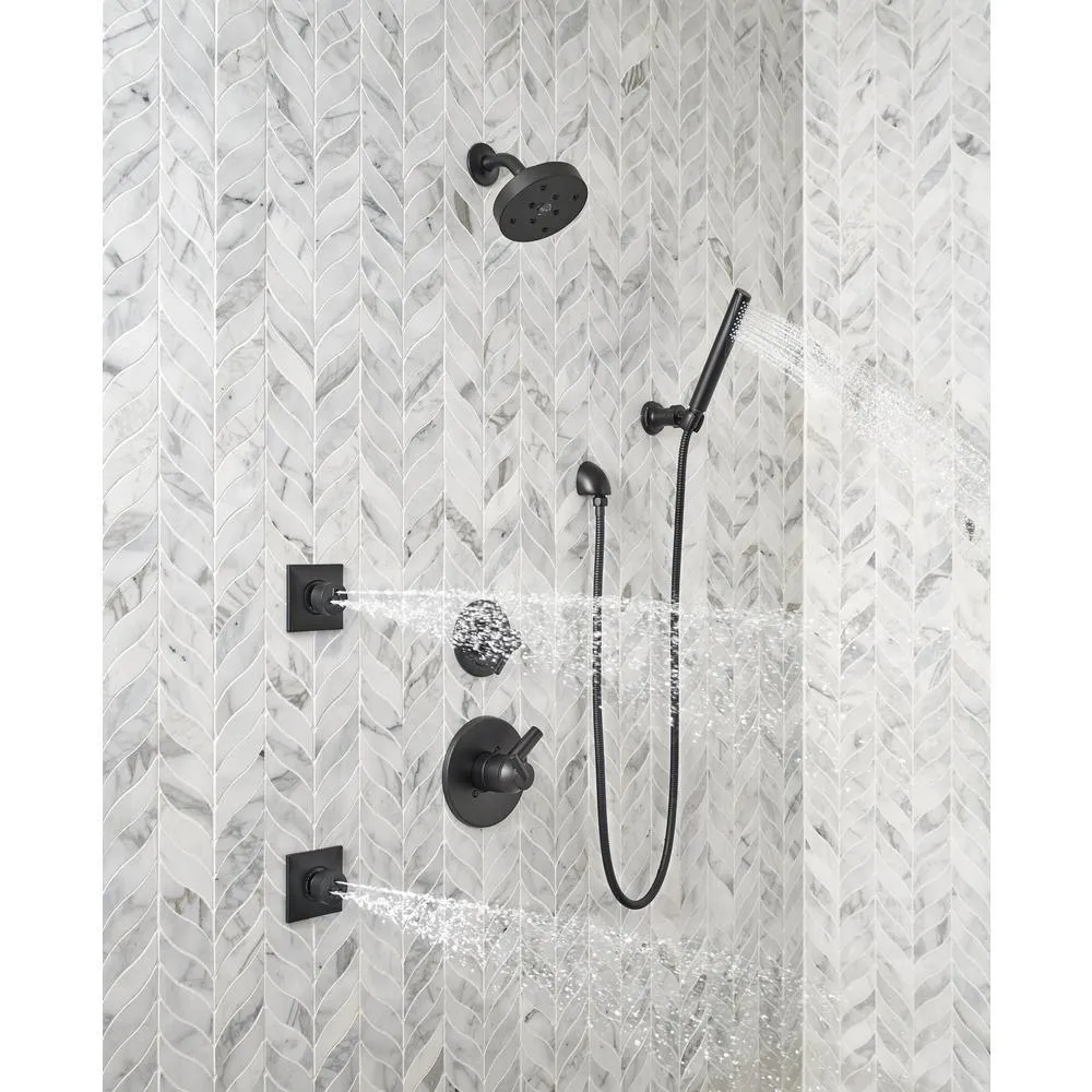 Grail 1-Spray 2 in. Single Wall Mount Handheld Shower Head in Matte Black, photo 4 of 6