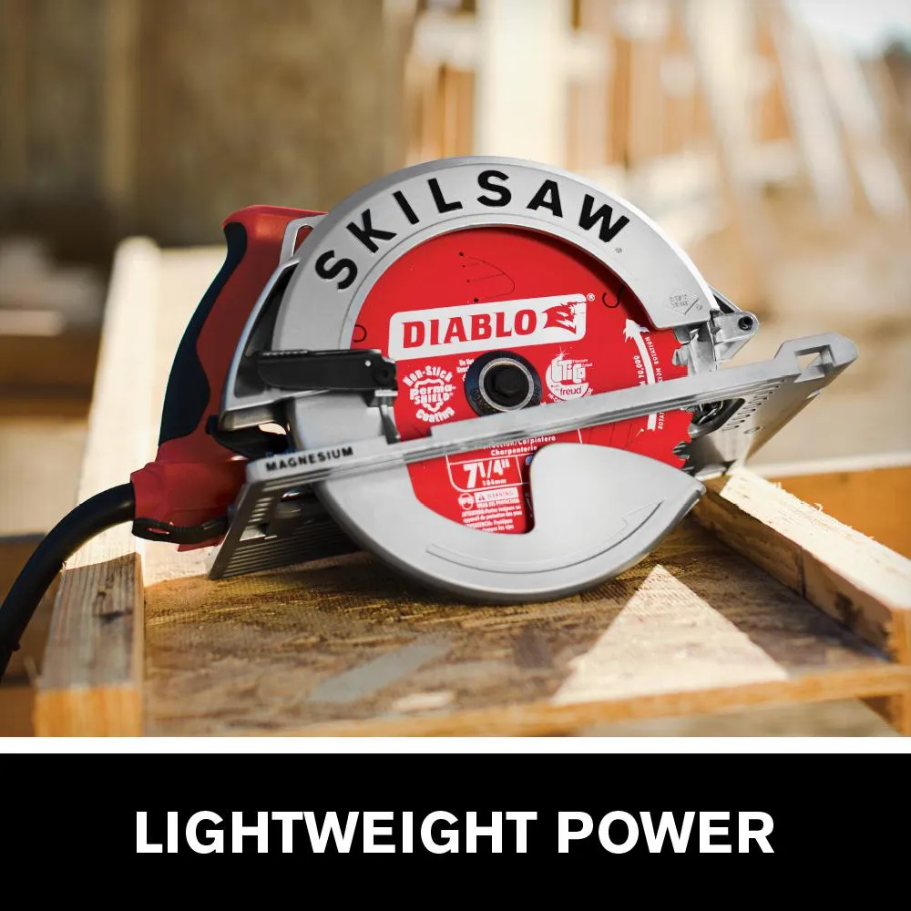 SKILSAW 15 Amp Corded Electric 7-1/4 in. Magnesium SIDEWINDER Circular Saw with 24-Tooth Diablo Carbide Blade, photo 2 of 9