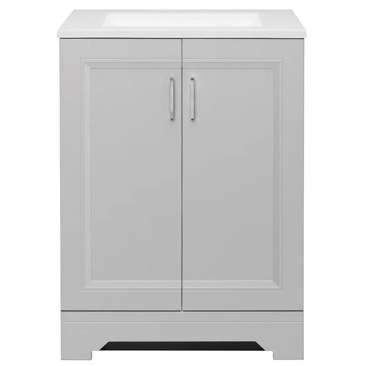 Willowridge 18-1/2 in. W Bath Vanity in Dove Gray with Cultured Marble Vanity Top in White with White Sink, photo 8 of 9