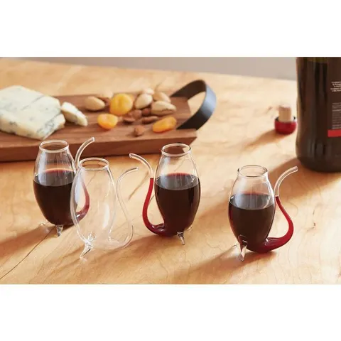 2.75 fl.oz Hand Blown Glass Port Sippers Wine Glasses, Set of 4